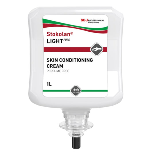 Stokolan Light Pure skin conditioning cream container on a white background