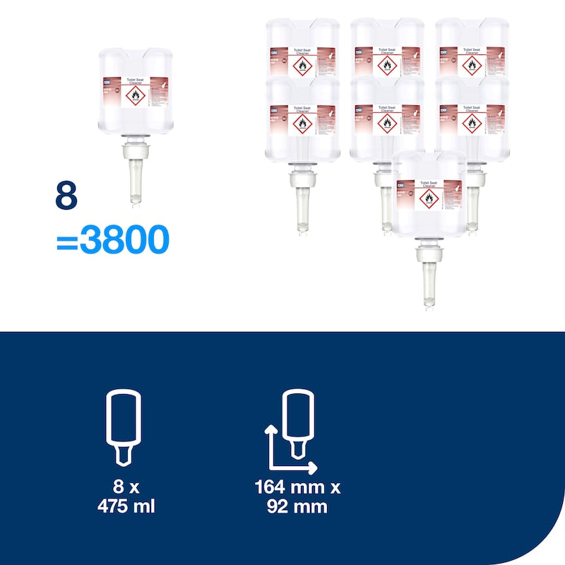 Tork Toilet Seat Cleaner for More Hygiene 8x S2 Dispensers