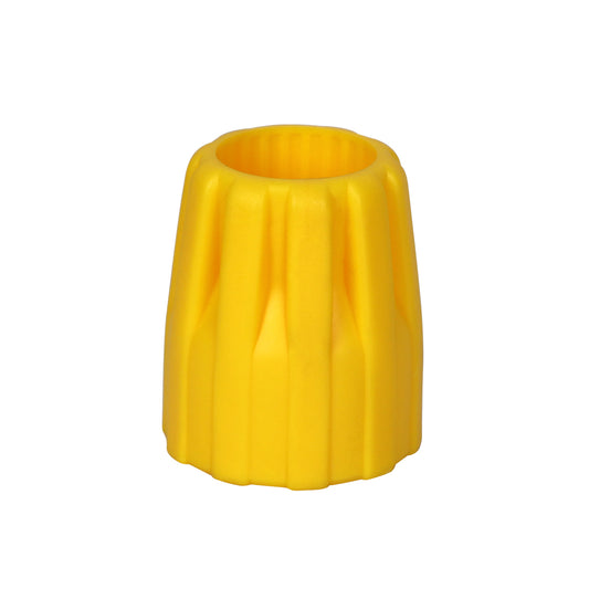 Yellow textured mop collar on a white background