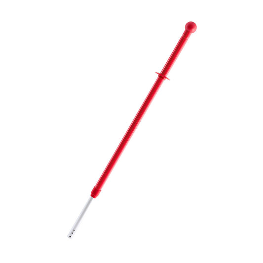 Red and silver Telescopic Handle on a white background