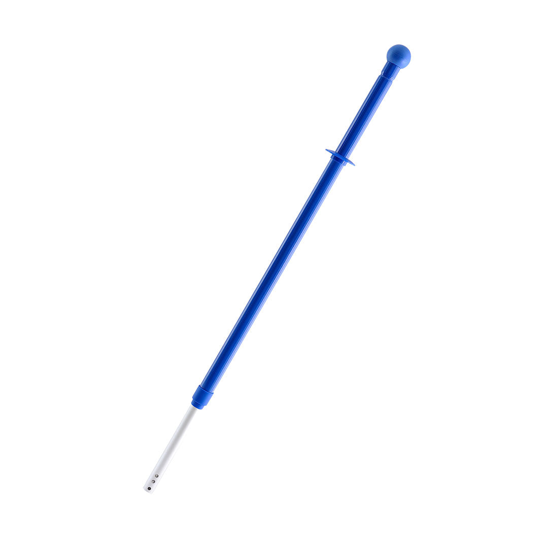 Blue telescopic handle on a white background
