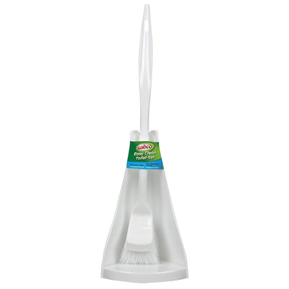 White broom and dustpan set with Sabco label on a white background