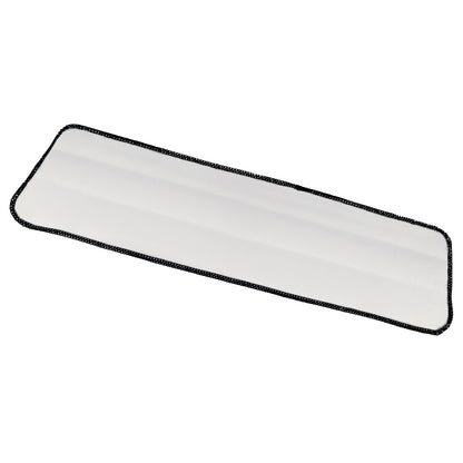 Rectangular white cleaning pad with black border on a white background