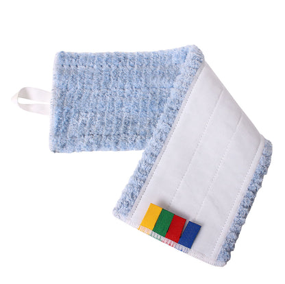 Two textured cloths with colorful bands on a white background