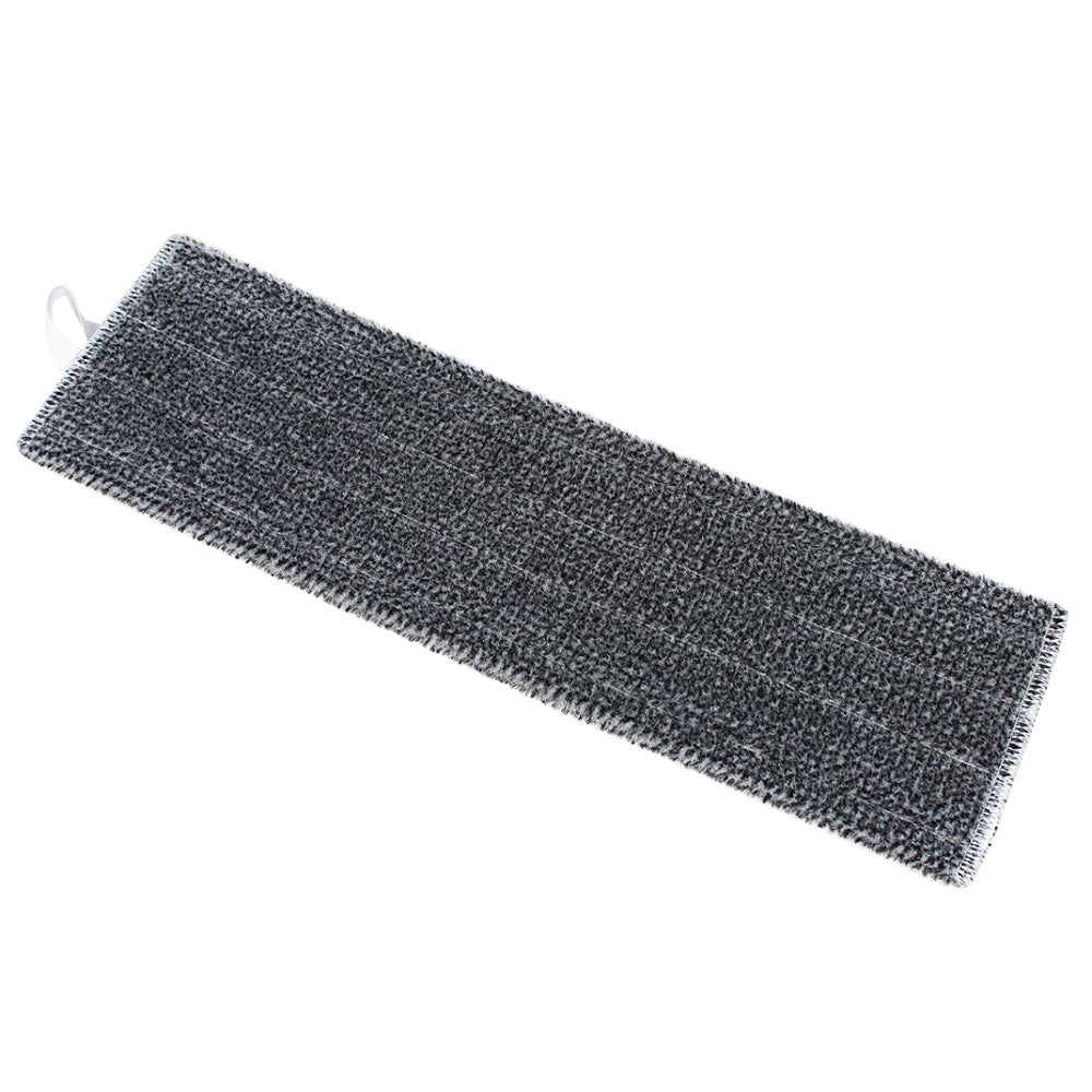 Textured gray mop pad scrubber on a white background