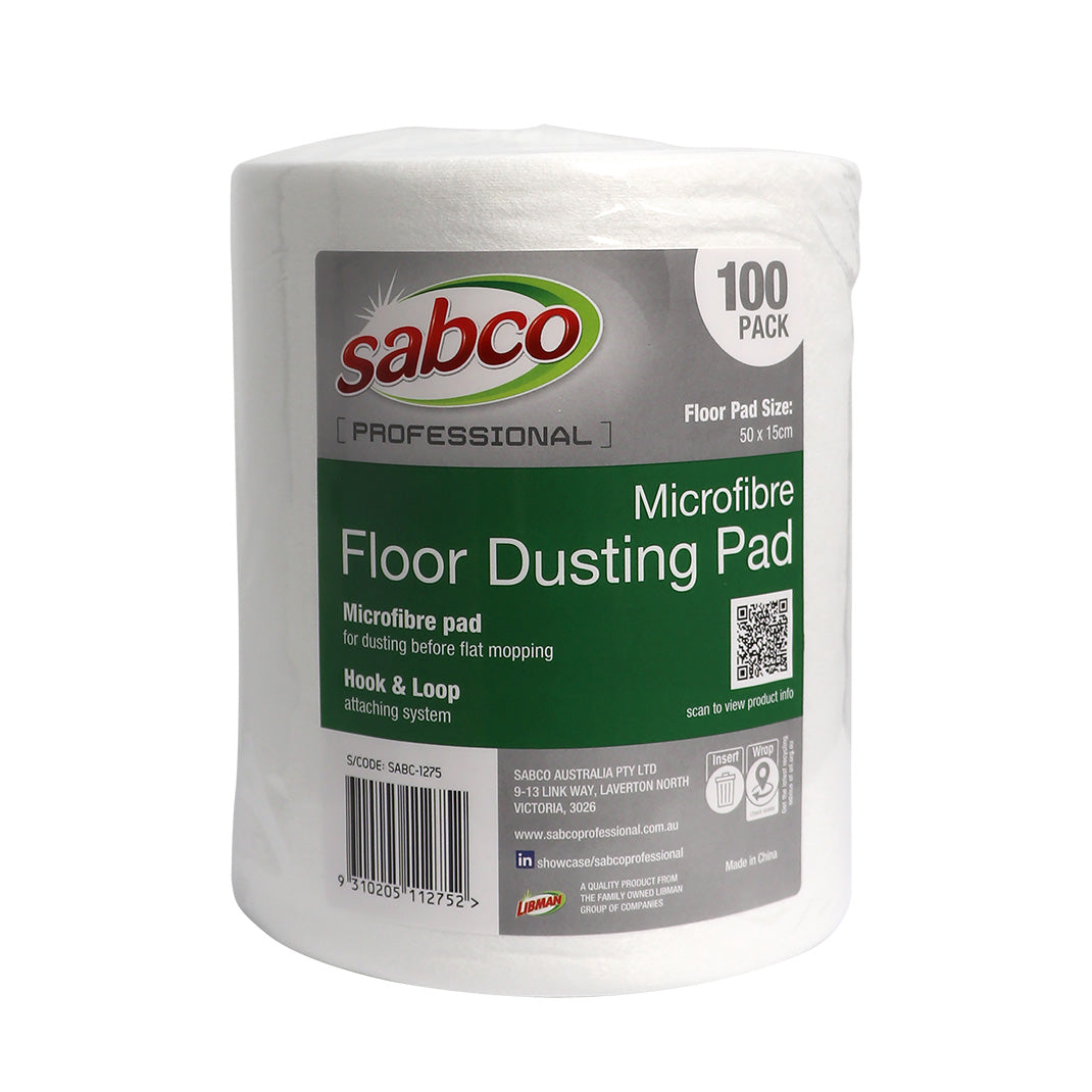 Sabco microfiber floor dusting pad packaging on a white background