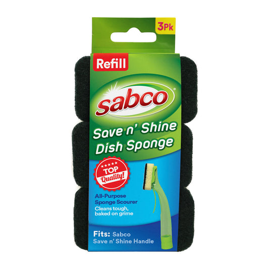 Sabco Save n Shine Dish Sponge refill pack on a white background