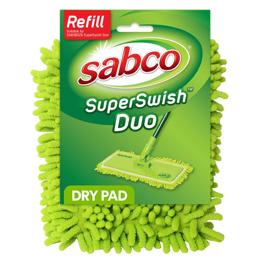 Sabco SuperSwish Duo dry pad refill packaging on a white background