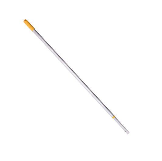 Long white pole with a yellow tip on a white background
