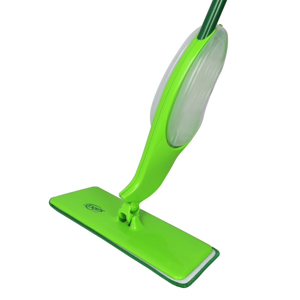 Green flat mop on a white background