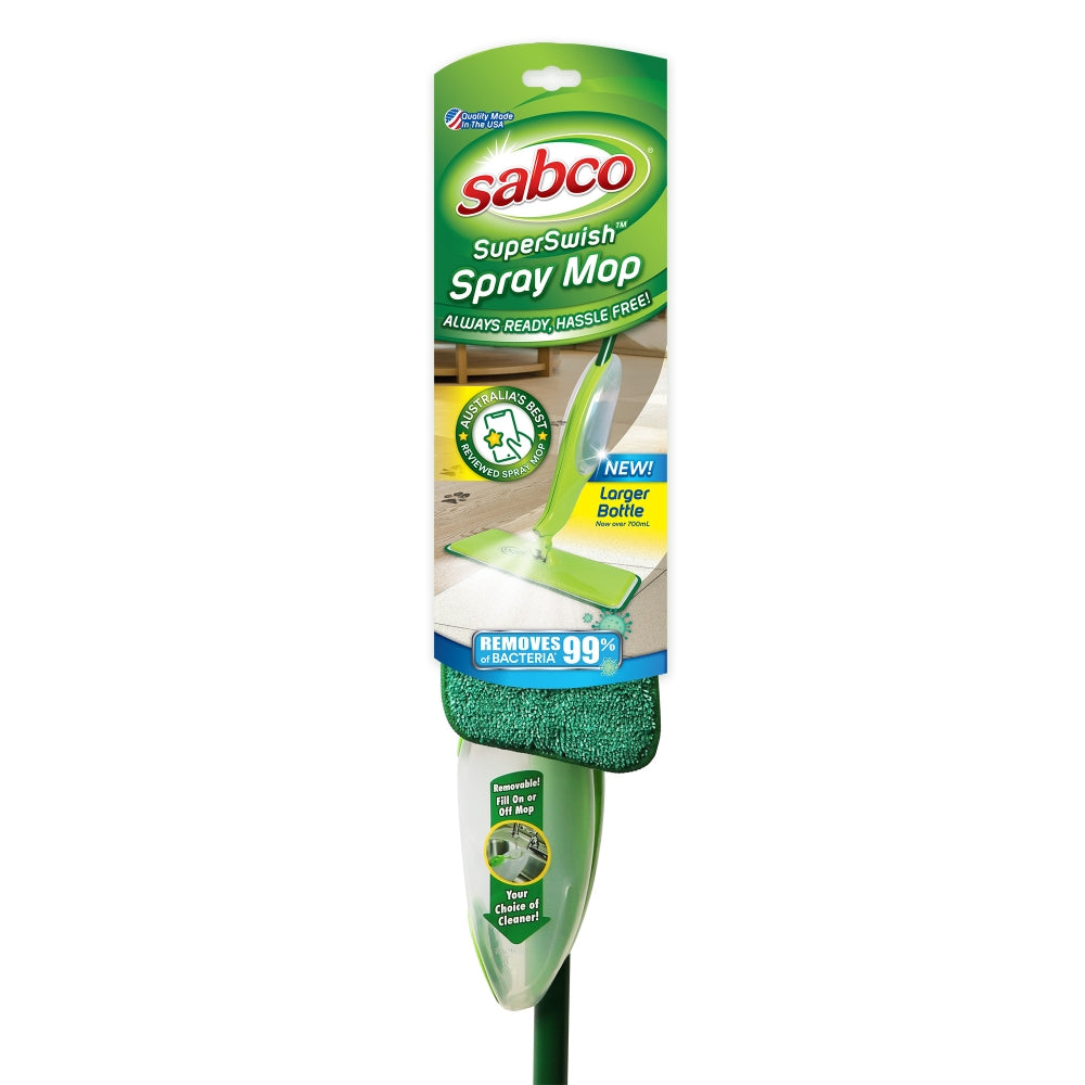 Sabco SuperSwish Spray Mop packaging on a white background