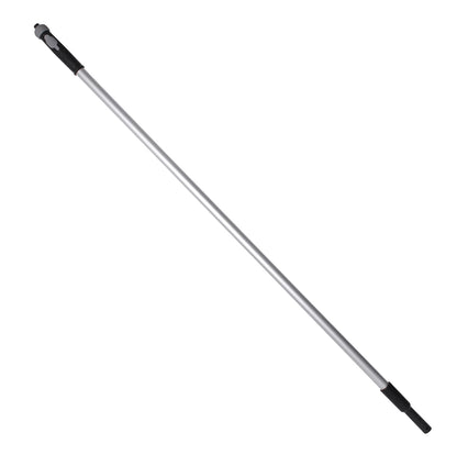 Telescopic pole with black and silver design on a white background