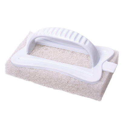White scrubber with sponge on a white background