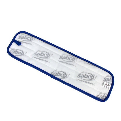 Rectangular cleaning pad with blue border and 'sabco' branding on a white background