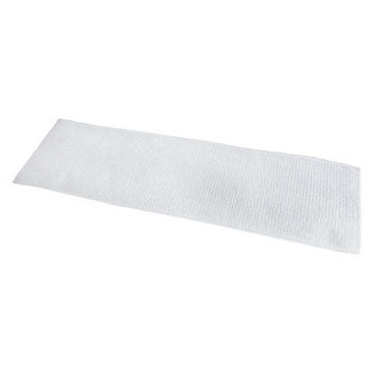 Rectangular white flat mop pad with textured pattern on a white background