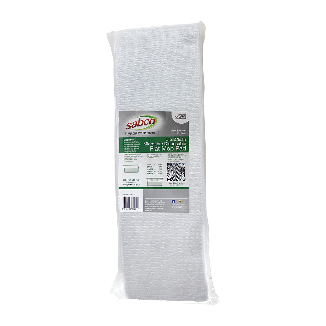 Sabco UltraClean flat mop pad packaging on a white background