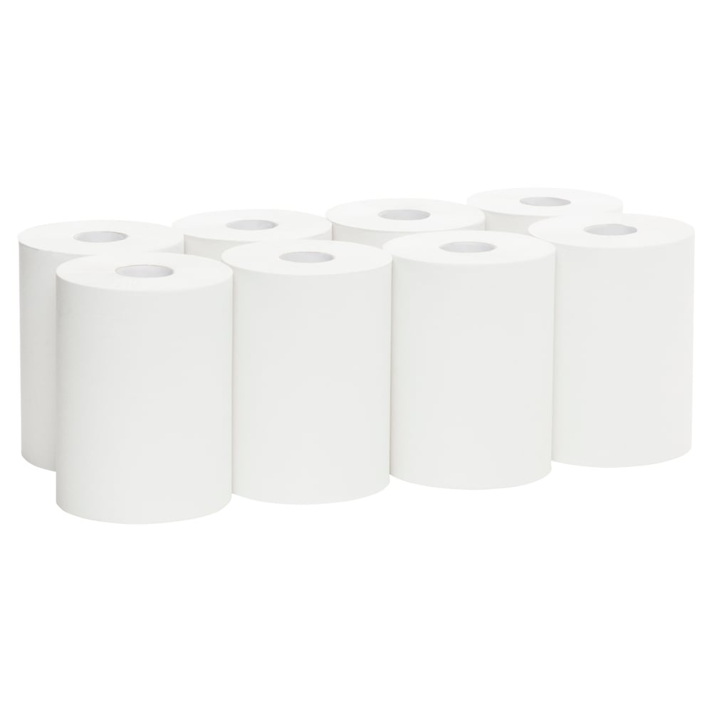 White paper towels on a white background