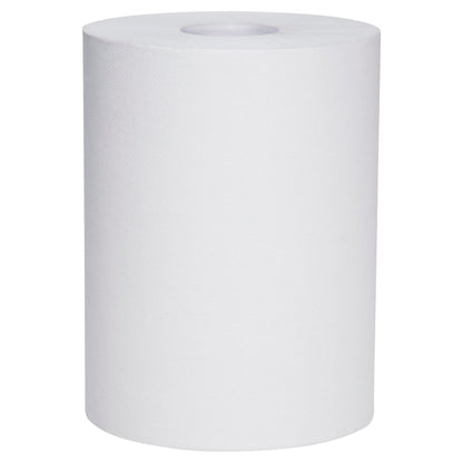 White paper towel roll on a white background