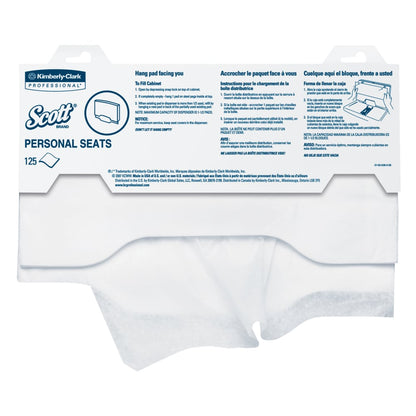 Package of Scott personal seats with instructions on a white background