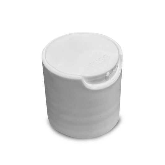 White squeeze bottle lid with flip top on a white background