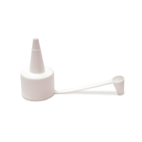 White bottle cap with a string on a white background