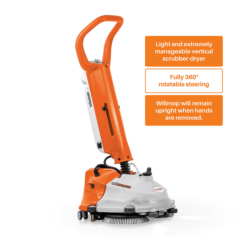 TSM Willmop 50 Vertical Scrubber Dryer | Central Cleaning Supplies