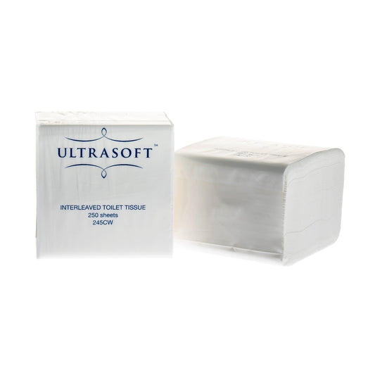 Ultrasoft toilet tissue packaging on a white background
