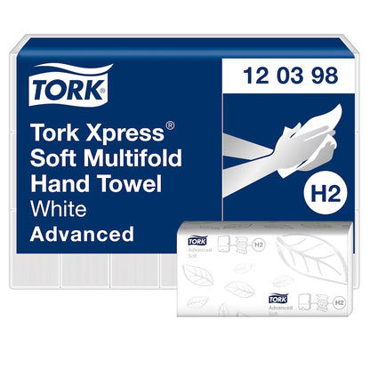 Tork Xpress Soft Multifold Hand Towel packaging with Tork logo on a white background
