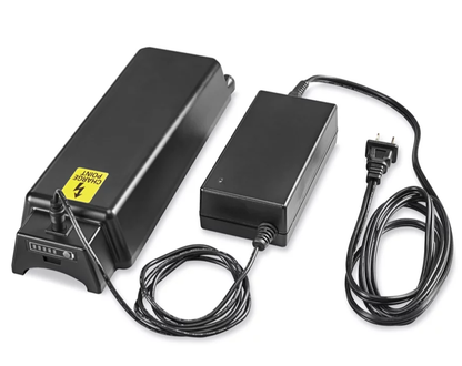 Two black power adapters with cables on a white background