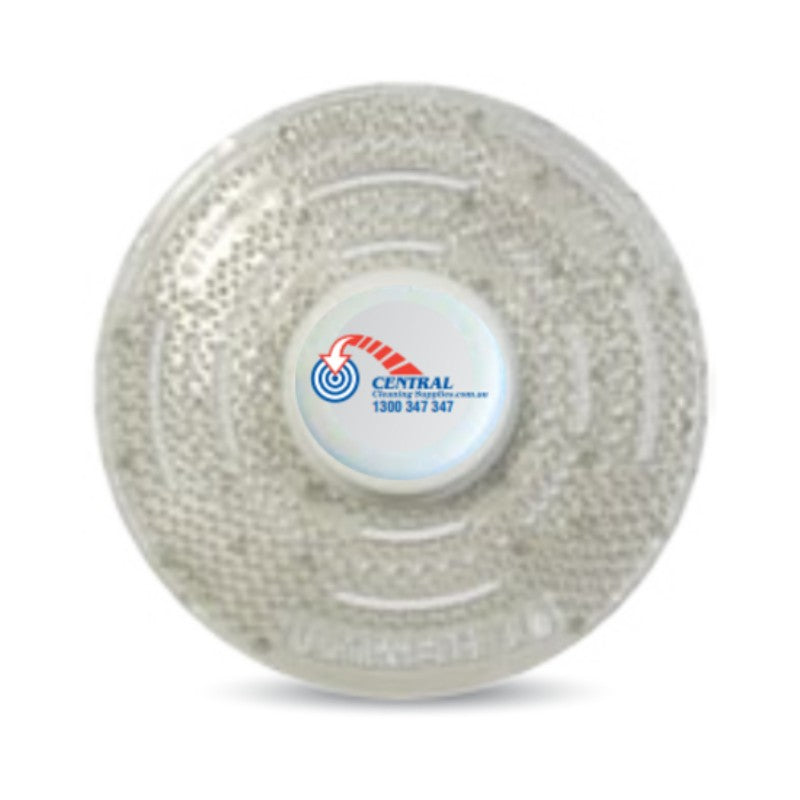 Clear plastic Urinal Eco-Mat with a Central Cleaning Supplies logo on a white background