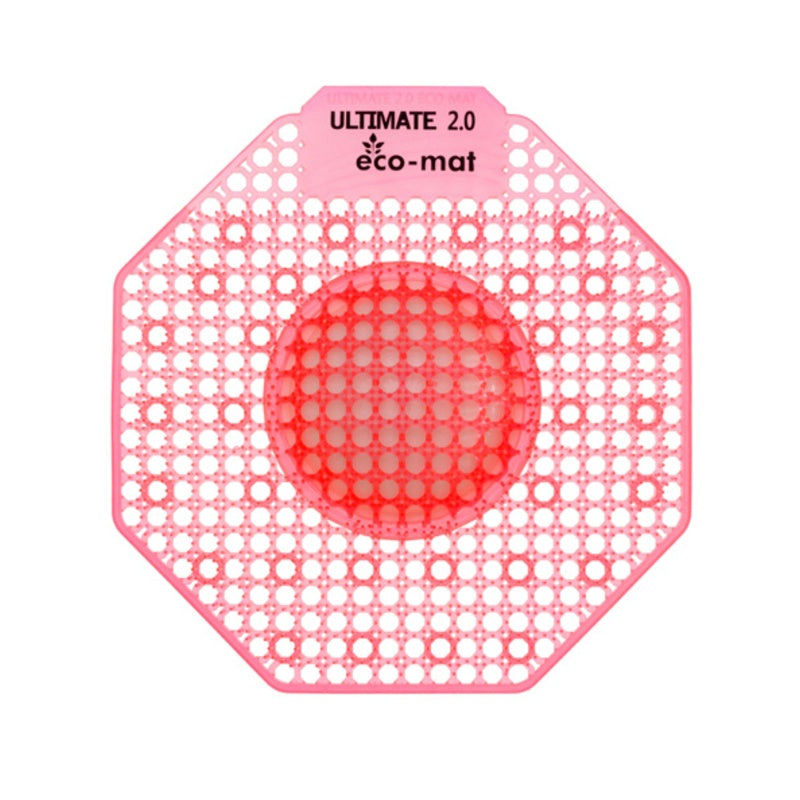 Pink eco-mat with a red center on a white background