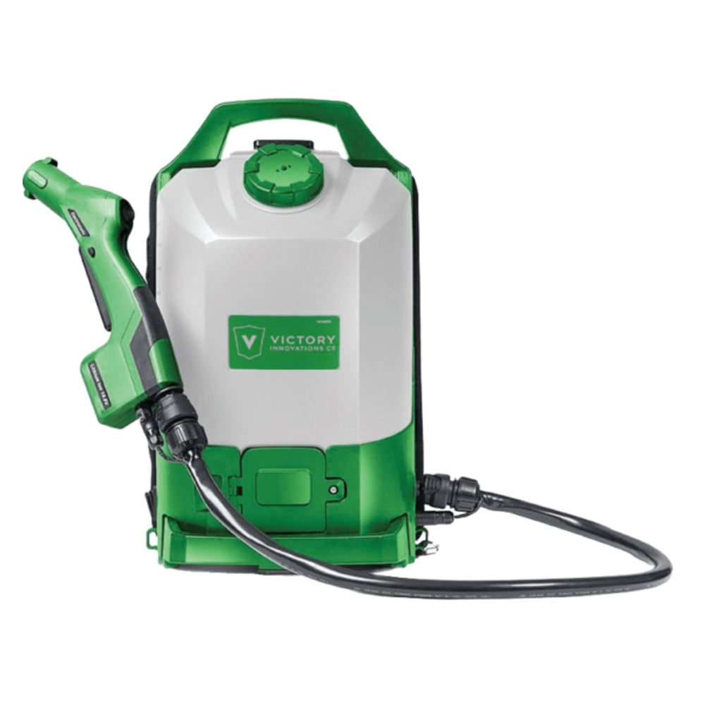 Green and white Victory brand backpack sprayer