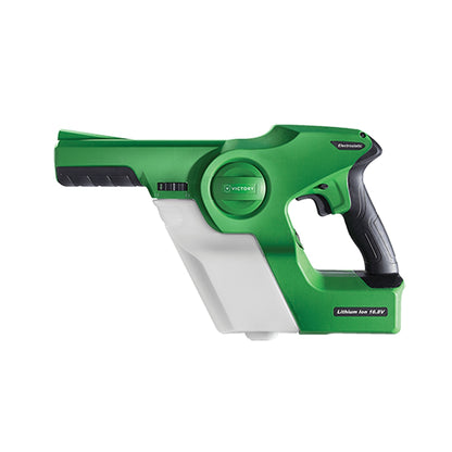 Green and white Victory Electrostatic Sprayer on a white background