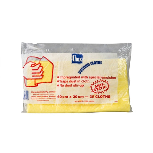 Chux Yellow Dusting Cloth 25x Pack
