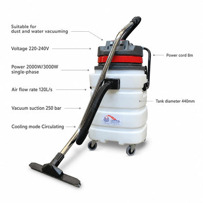 CCS 3 Motor Vacuum Cleaner 90L