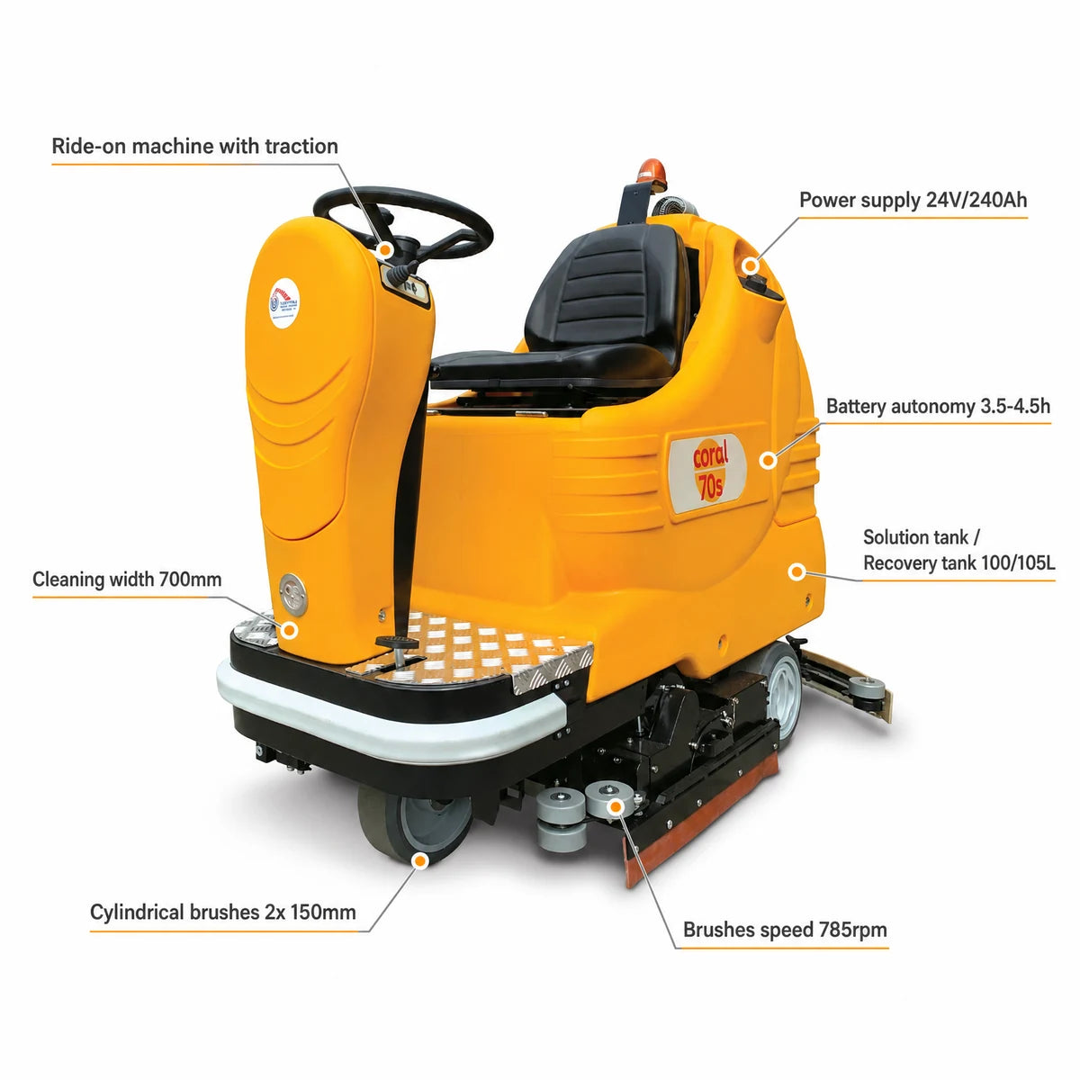 Adiatek Coral 70s Ride On Scrubber
