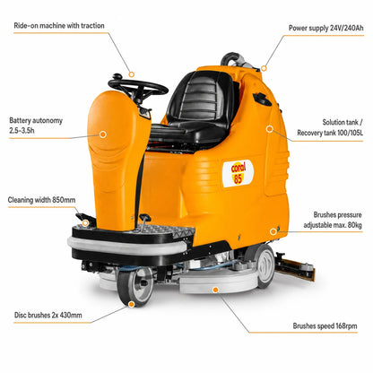Adiatek Coral 85 Ride On Auto Scrubber