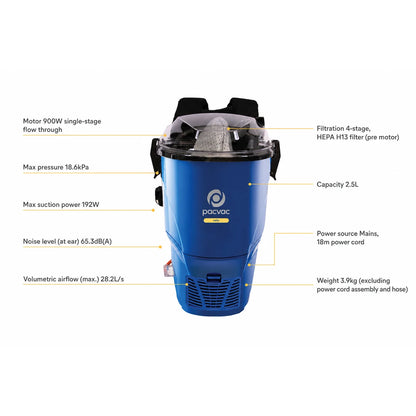 PacVac Velo Backpack Vacuum Cleaner