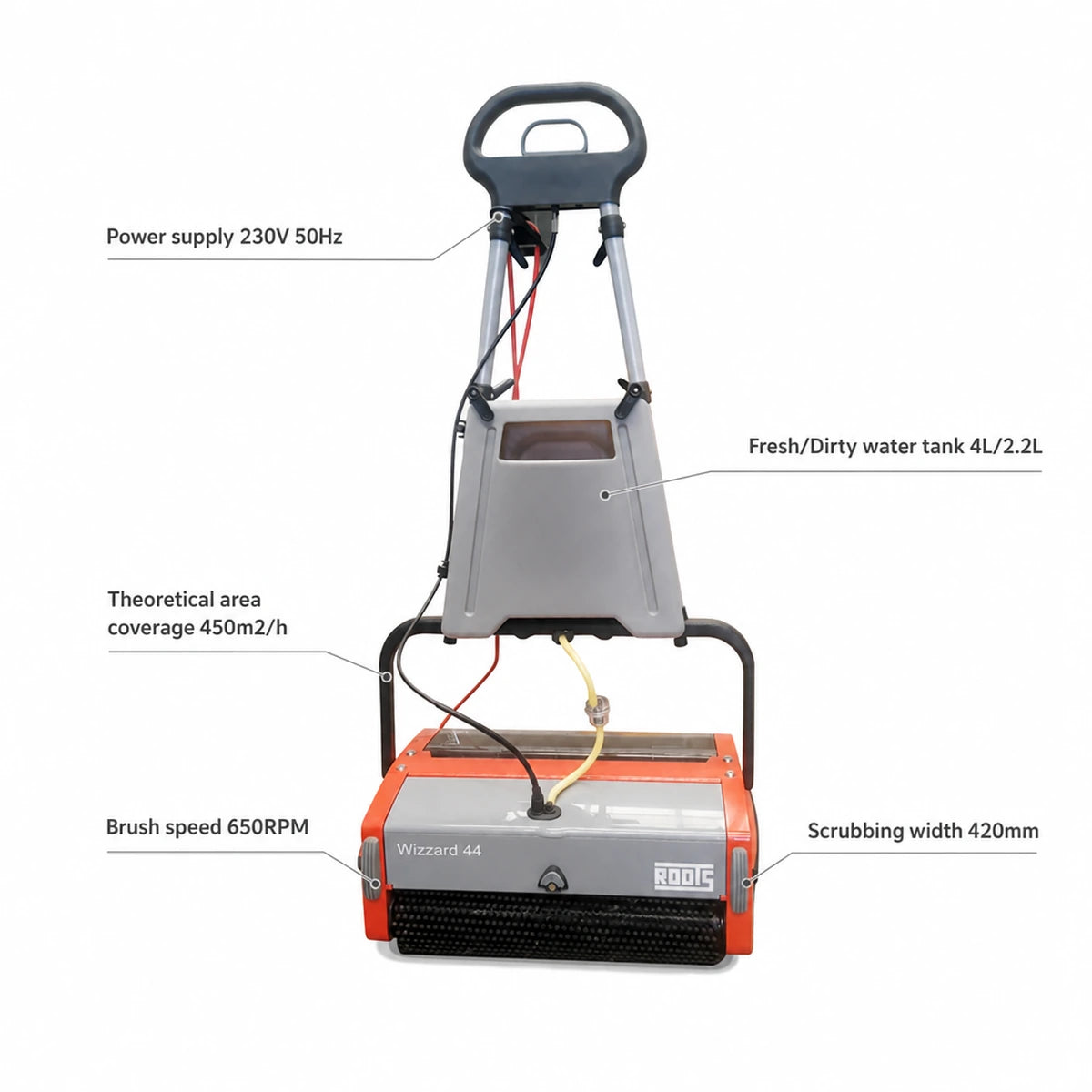 Roots Wizzard Floor Scrubber 44cm