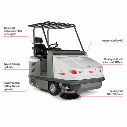 Comac CS120B Ride On Sweeper